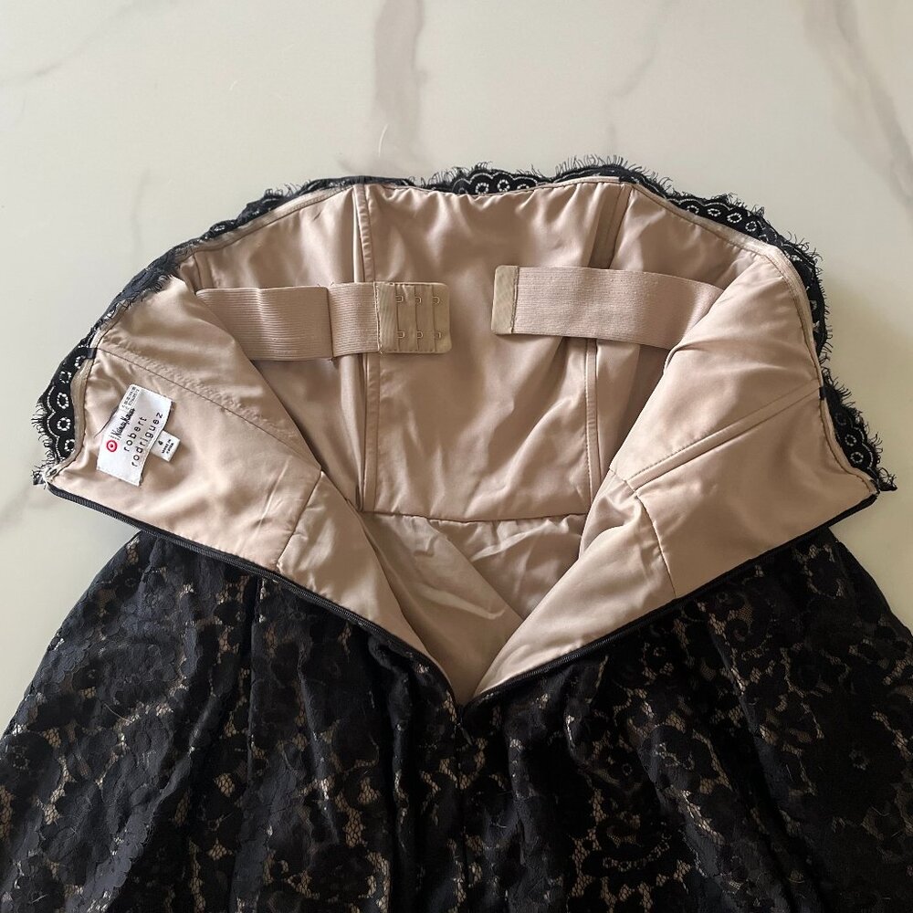 Robert Rodriguez for Neiman Marcus Target Black Lace Strapless Cocktail Dress - Picture 8 of 11